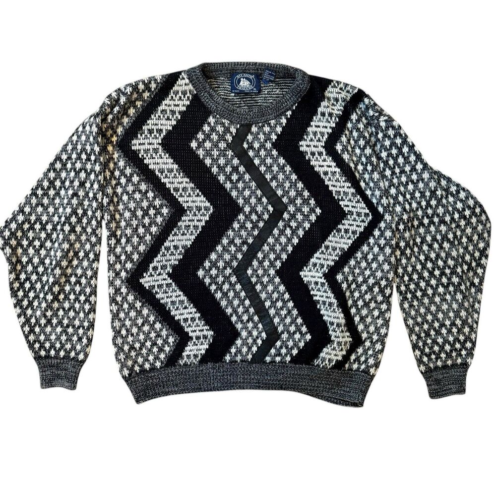 Atlantic Traders Sweater Mens XL Knit 80s 90s Retro Vintage Grandpacore